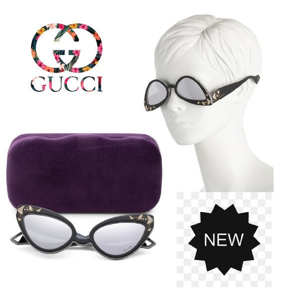 BRAND NEW IN BOX GUCCI Upside Down Cat Eye Sunglasses $550 MSRP - Picture 1 of 6